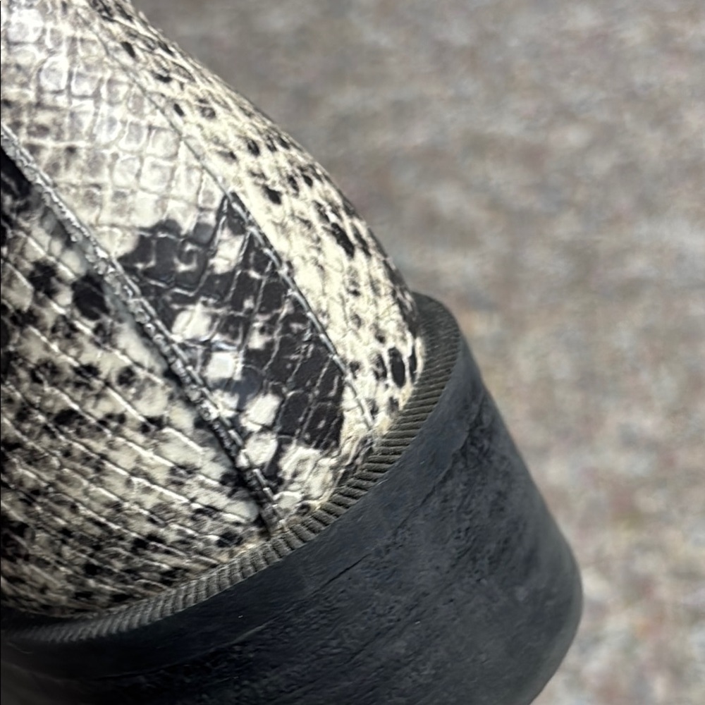 Steve Madden Devan Snakeskin Ankle Boots - Black and Grey - Picture 9 of 10